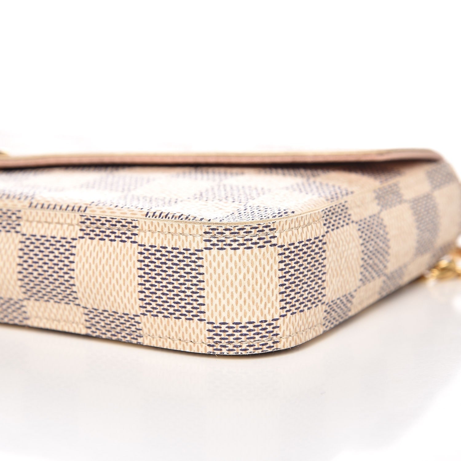 Louis Vuitton Damier Azur Pochette Felicie Chain Wallet Rose Ballerine 11 of 12