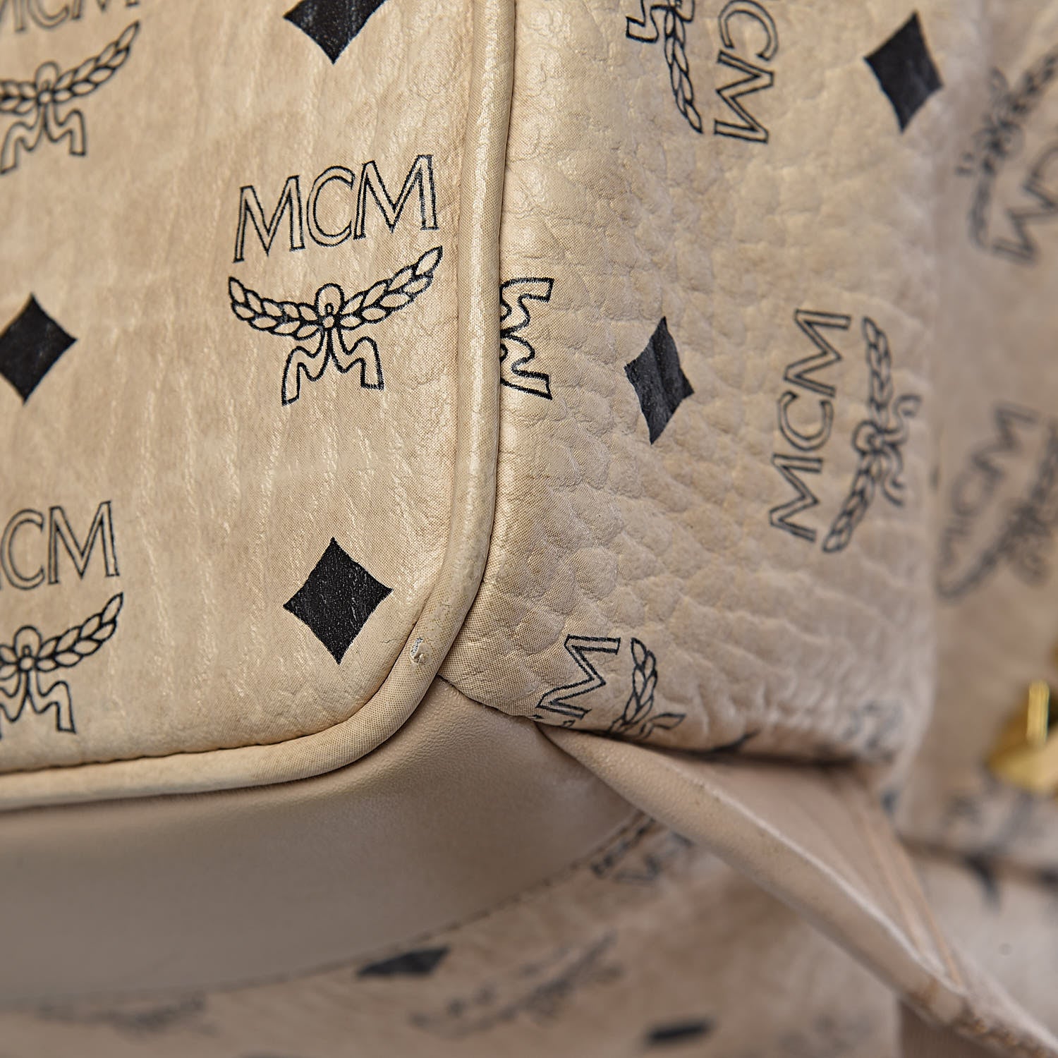 MCM Visetos Medium Side Studs Stark Backpack Beige 12 of 12