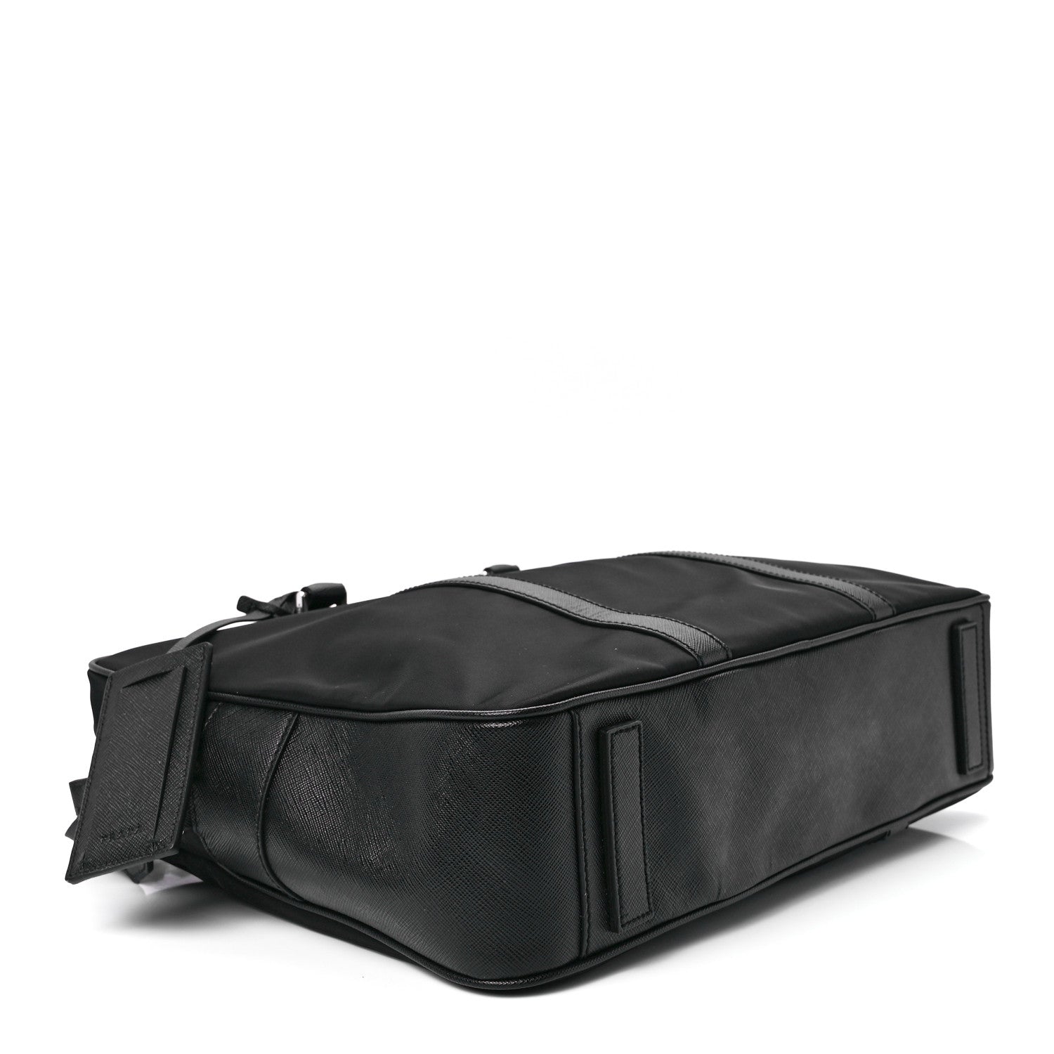 Prada Tessuto Nylon Saffiano Metal Triangle Logo Work Bag Black 4 of 12