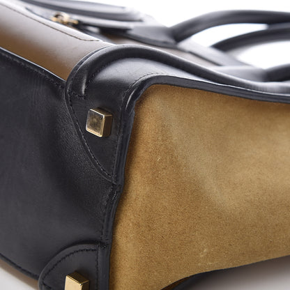 Celine Smooth Calfskin Suede Micro Tri-Color Luggage Almond 10 of 13