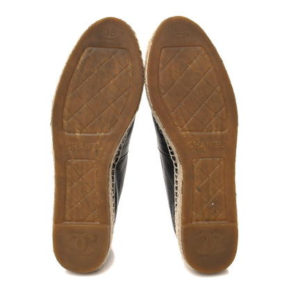 Chanel Lambskin CC Espadrilles 38 Black 5 of 9