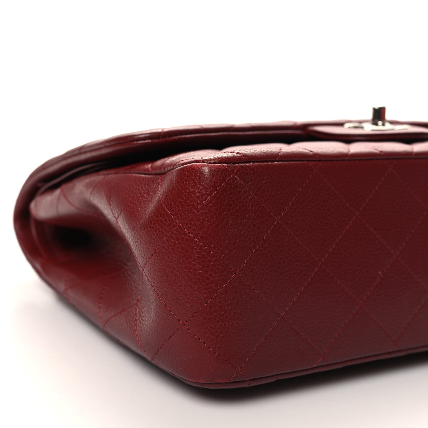 Chanel Caviar Quilted Jumbo Double Flap Dark Red 9 of 13