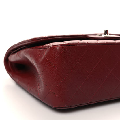 Chanel Caviar Quilted Jumbo Double Flap Dark Red 9 of 13