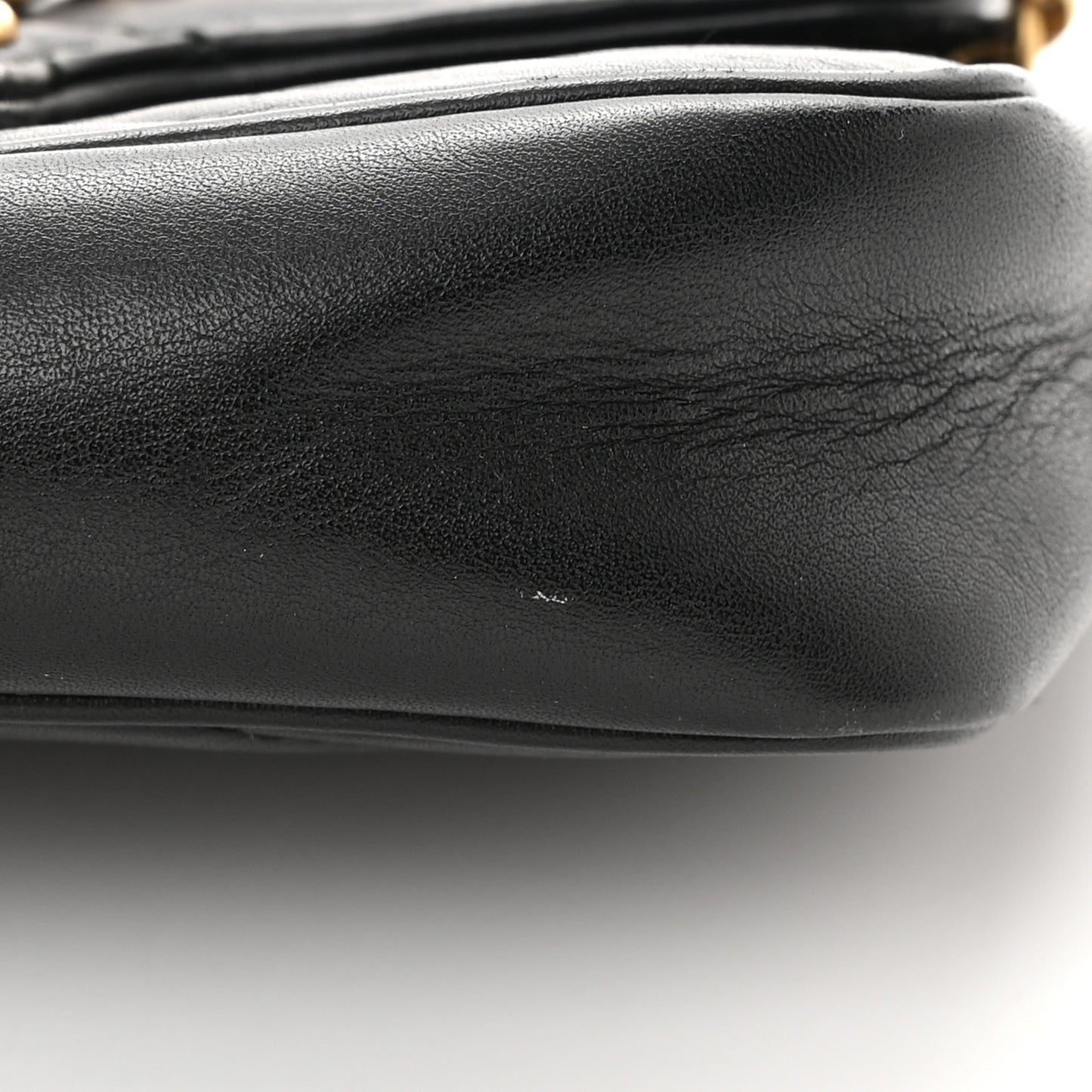 Calfskin Matelasse Super Mini GG Marmont Shoulder Bag Black
