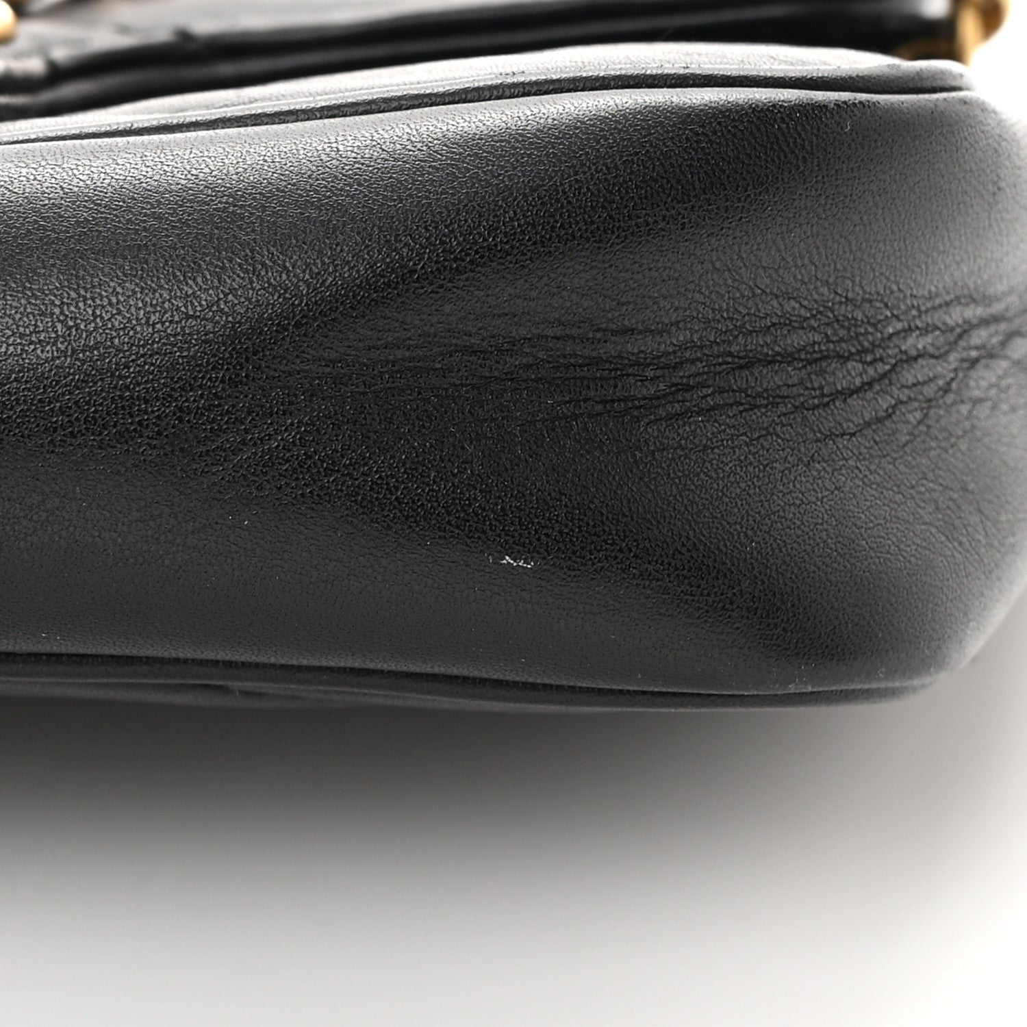 Gucci Calfskin Matelasse Super Mini GG Marmont Shoulder Bag Black 15 of 16