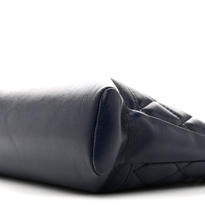 Chanel Shiny Crumpled Calfskin Quilted Mini 31 Shopping Bag Navy Blue 10 of 16