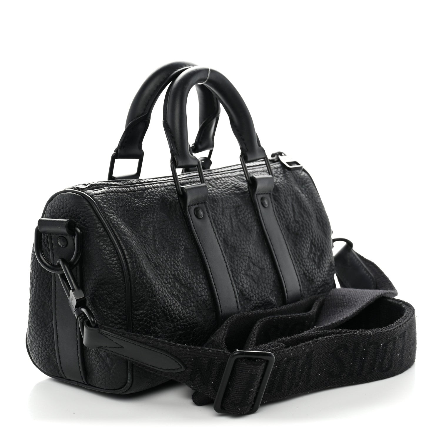 Louis Vuitton Monogram Taurillon Keepall Bandouliere 25 Black 3 of 12