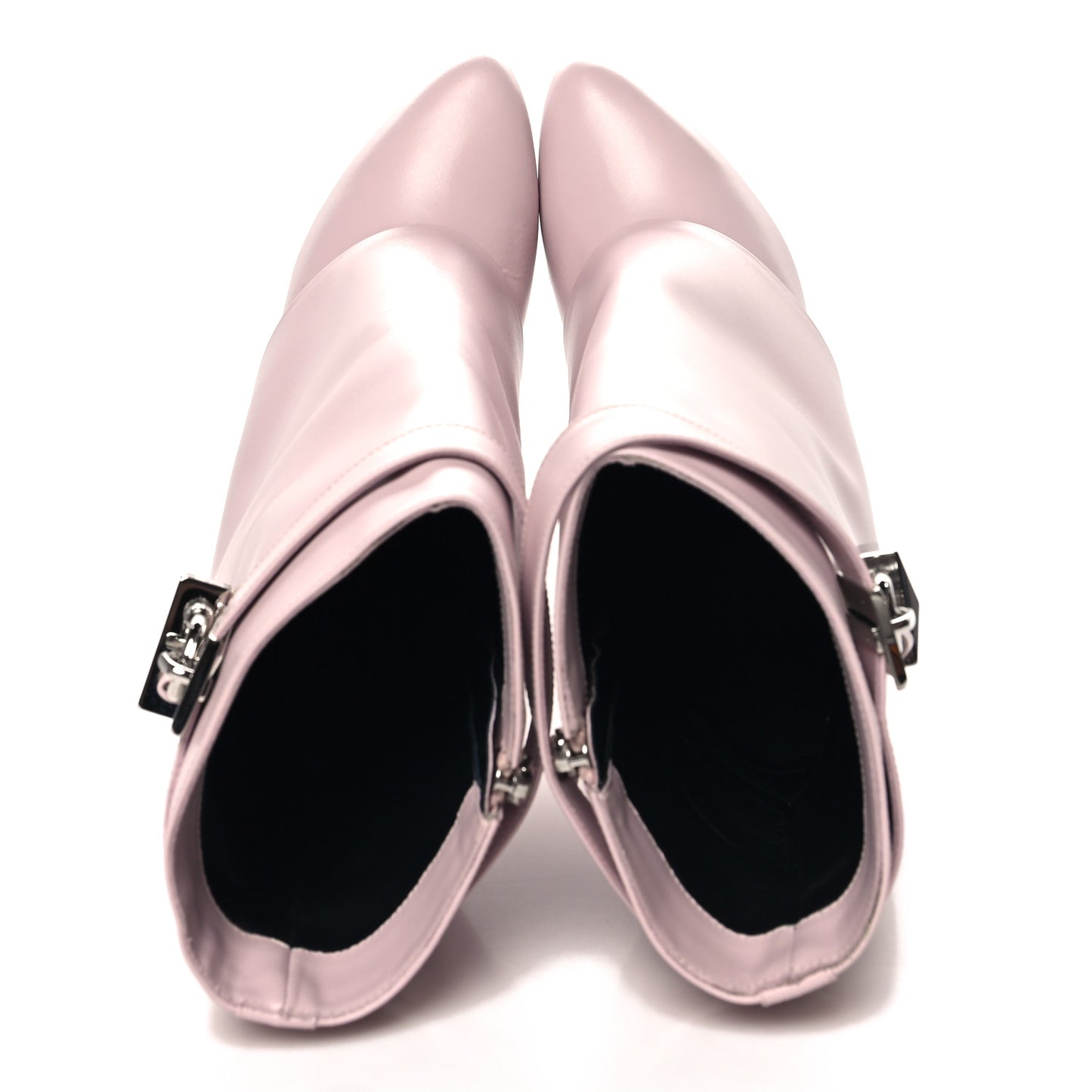 Calfskin Shark Lock Ankle Boots 41 Light Pink