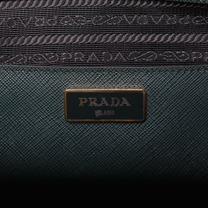 Prada Saffiano Lux Bi-Color Large Galleria Double Zip Tote Smeraldo Lauro 6 of 10
