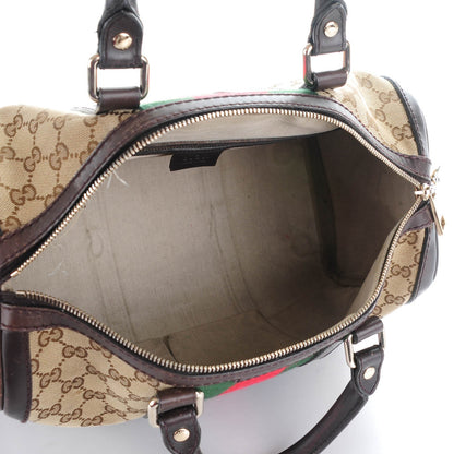 Gucci Monogram Vintage Web Medium Boston Dark Brown 5 of 12