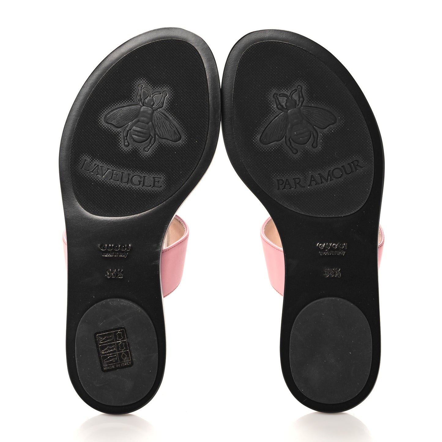 Calfskin GG Marmont Thong Sandals 35.5 Wild Rose