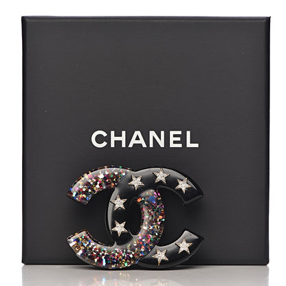 Chanel Resin Glitter Crystal CC Star Brooch Multicolor 5 of 5