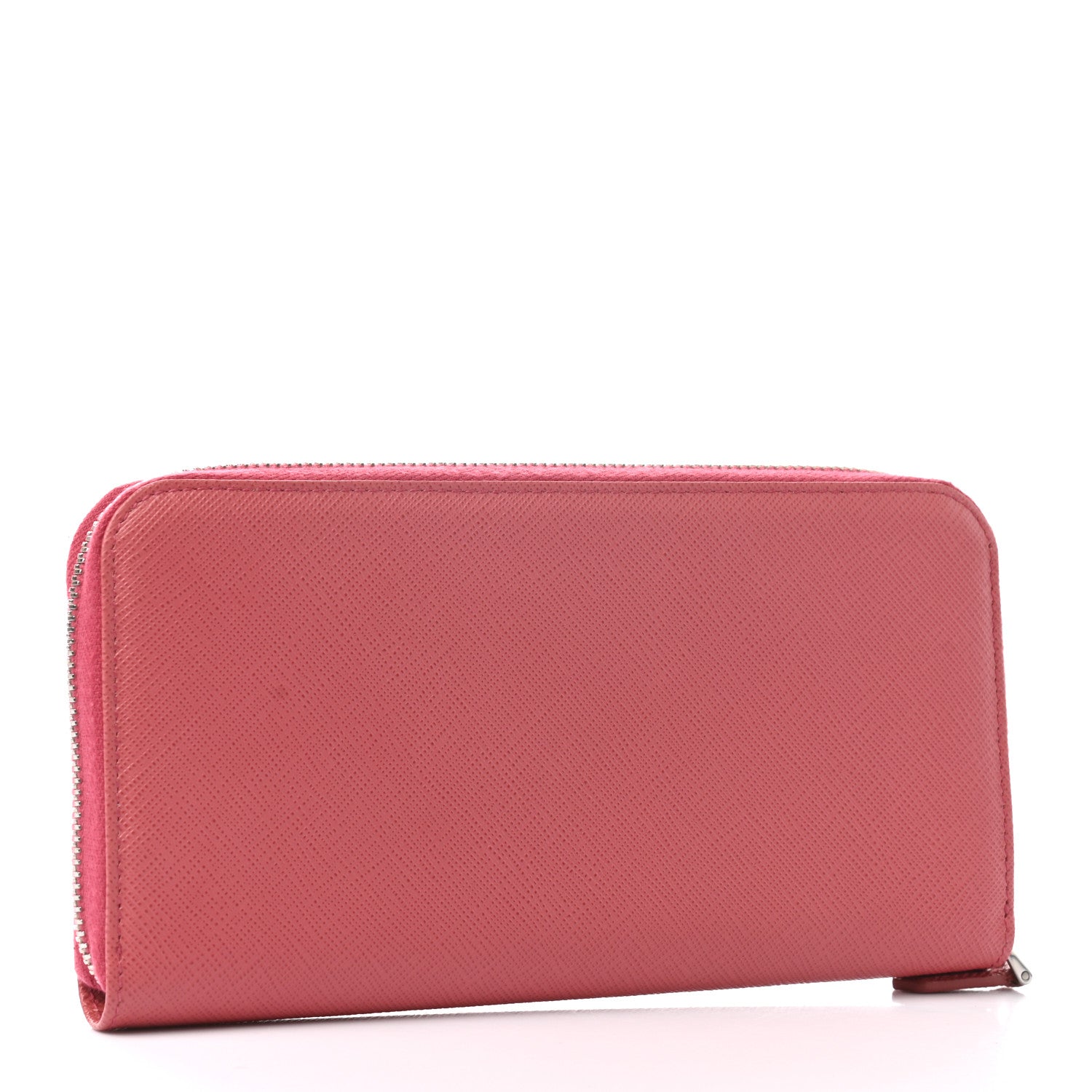 Prada Saffiano Metal Zip Around Wallet Geranio 3 of 6