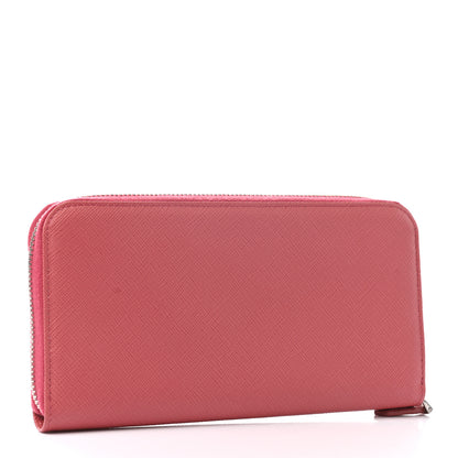 Prada Saffiano Metal Zip Around Wallet Geranio 3 of 6