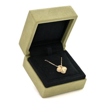 Van Cleef & Arpels 18K Yellow Gold Guilloché Vintage Alhambra Pendant Necklace 6 of 6
