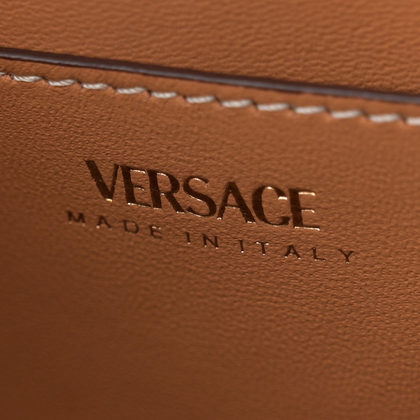 Denim Barocco Small La Medusa Chain Top Handle Handbag Blue Camel