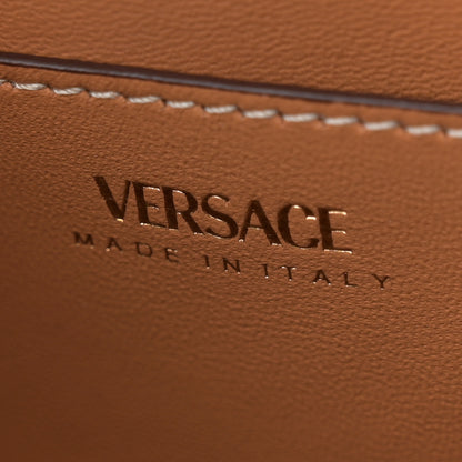 Versace Denim Barocco Small La Medusa Chain Top Handle Handbag Blue Camel 6 of 11