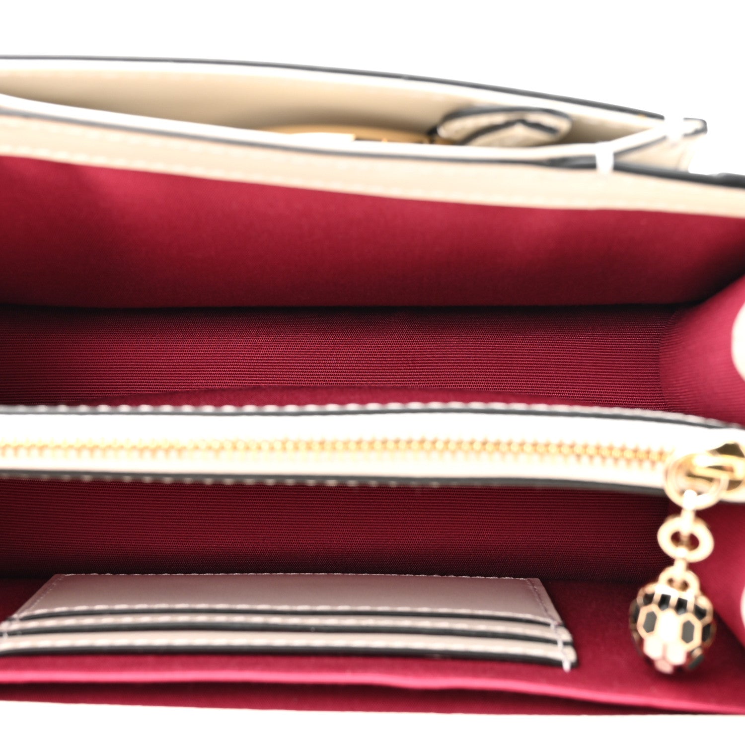 Bulgari Calfskin Serpenti Forever Small Crossbody Bag White Agate 6 of 11