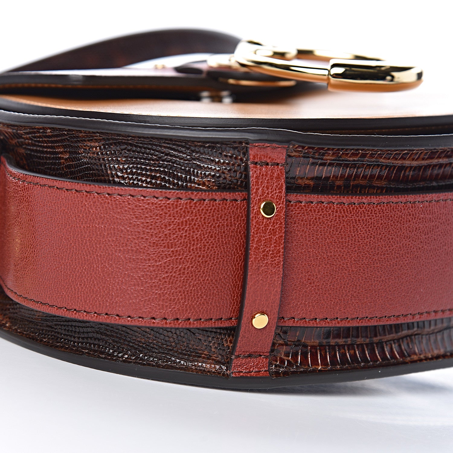 Chloe Calfskin Lizard Embossed Small Tess Bag Sepia Brown 6 of 10