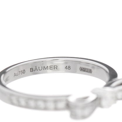 Chanel 18K White Gold Diamond Ruban Ring 48 4.5 6 of 6