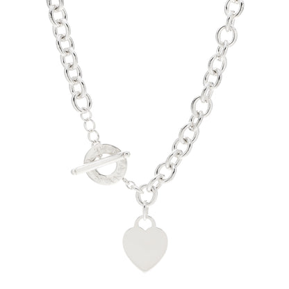 Tiffany Sterling Silver Heart Tag Toggle Necklace 1 of 4