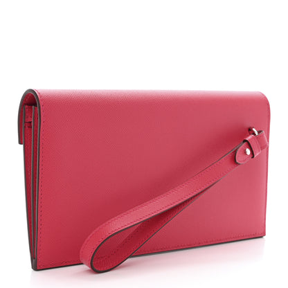 Hermes Madame Calfskin Kelly Pocket Long Wallet Rose Extreme 4 of 12