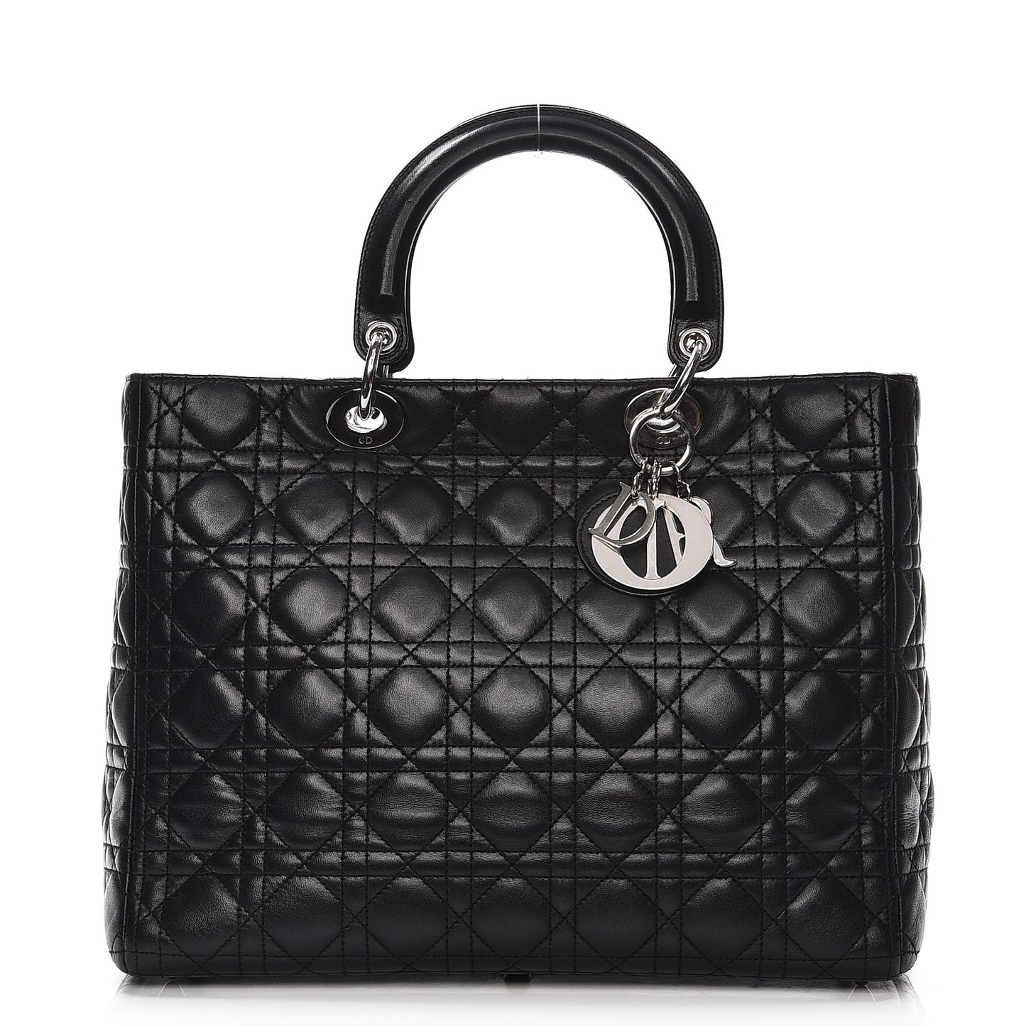 Lambskin Cannage Large Lady Dior Black