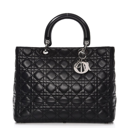 Christian Dior Lambskin Cannage Large Lady Dior Black 1 of 18