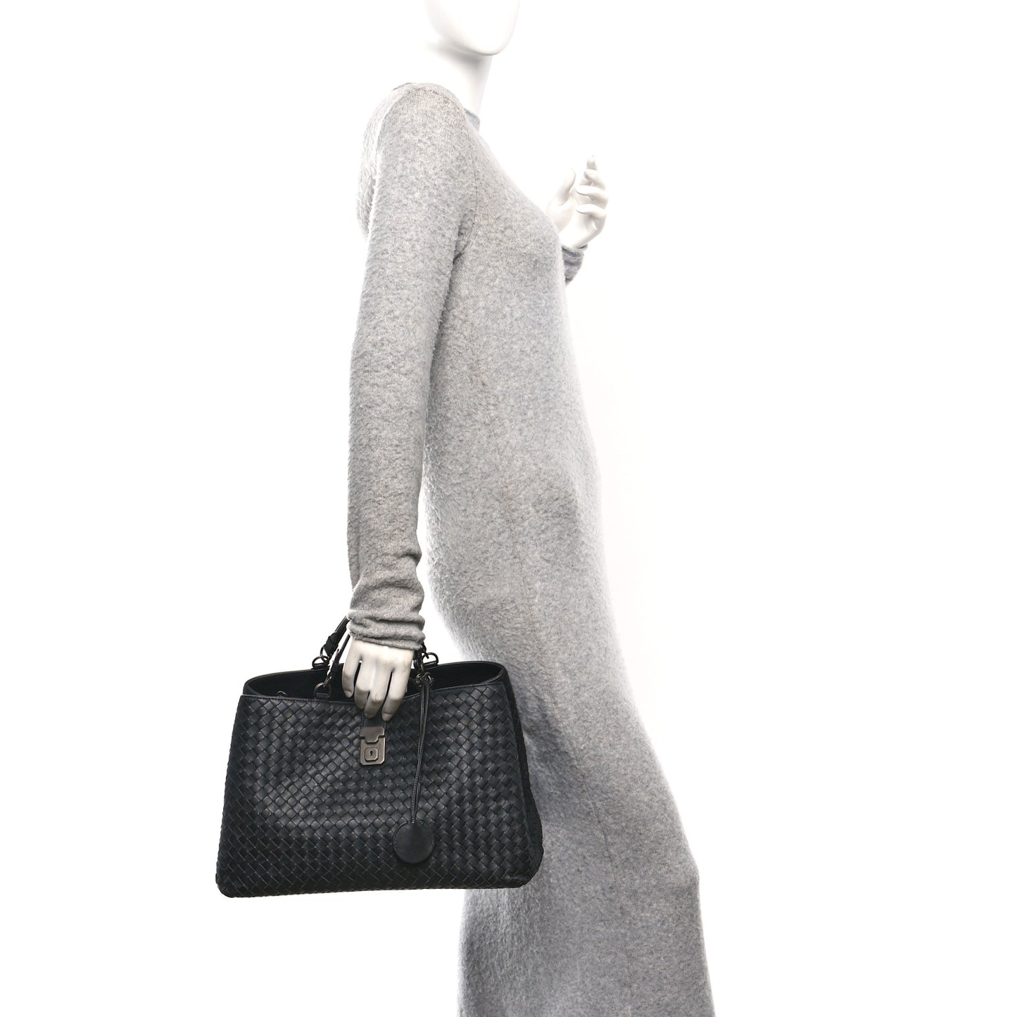 Nappa Intrecciato Large Roma Tote Black