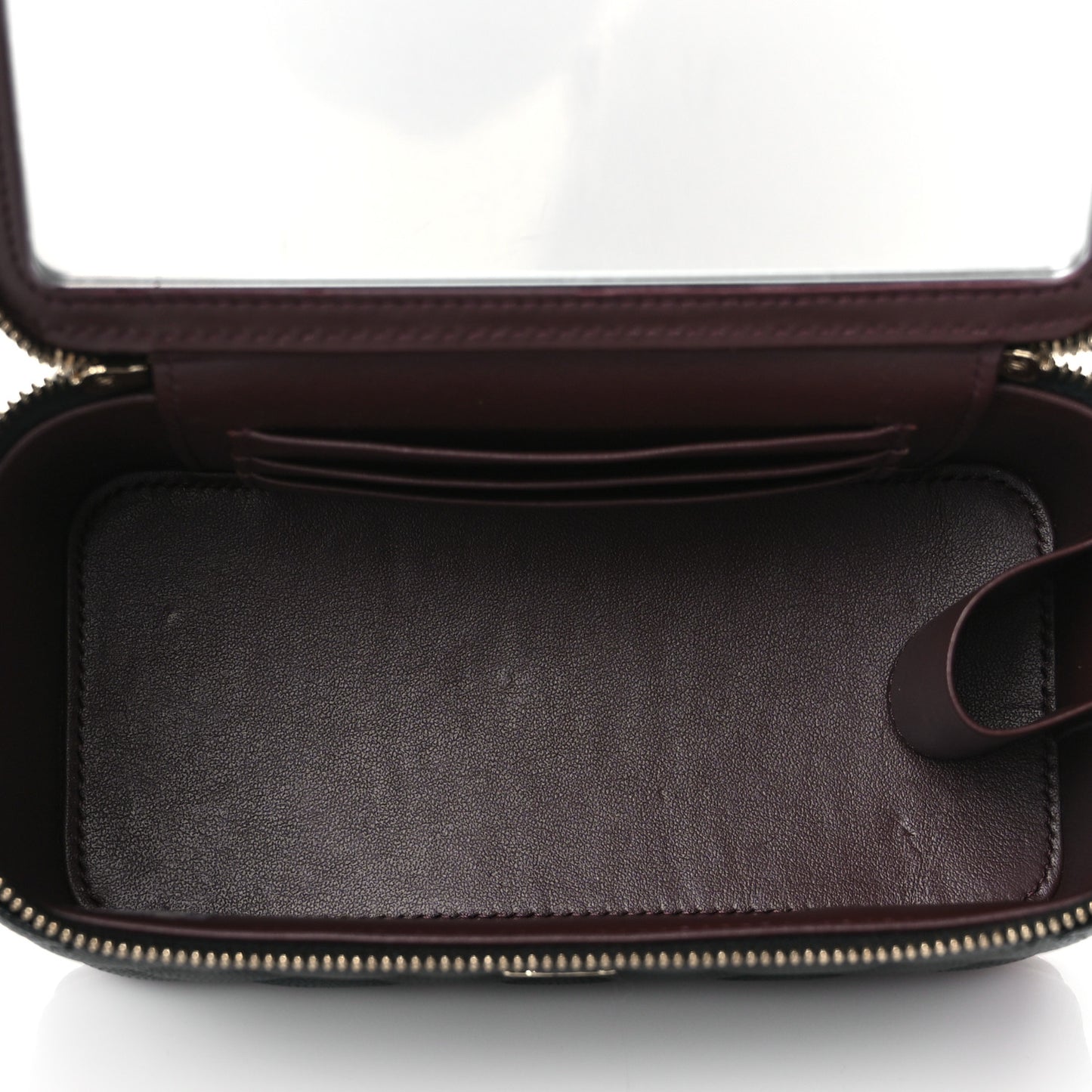 Caviar Quilted Small Vanity Case With Chain Black