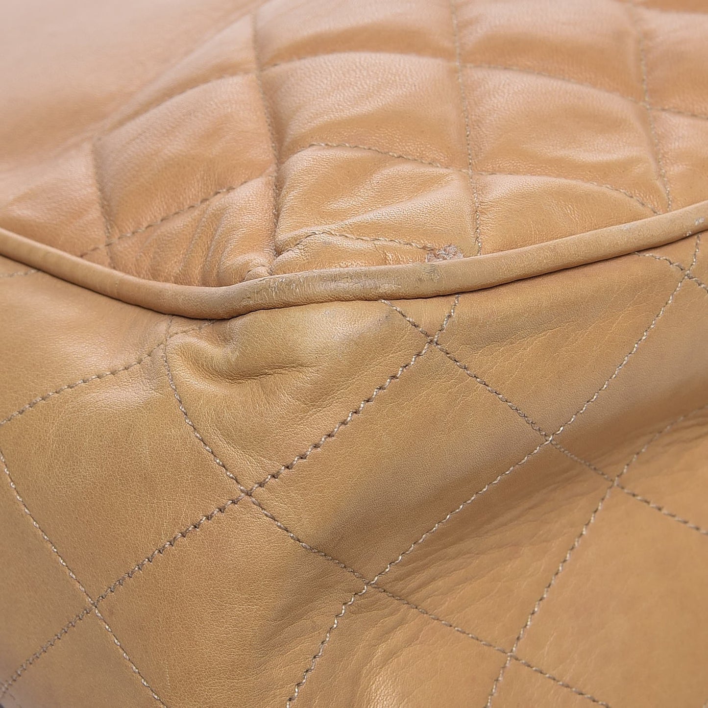 Lambskin Quilted Tote Beige