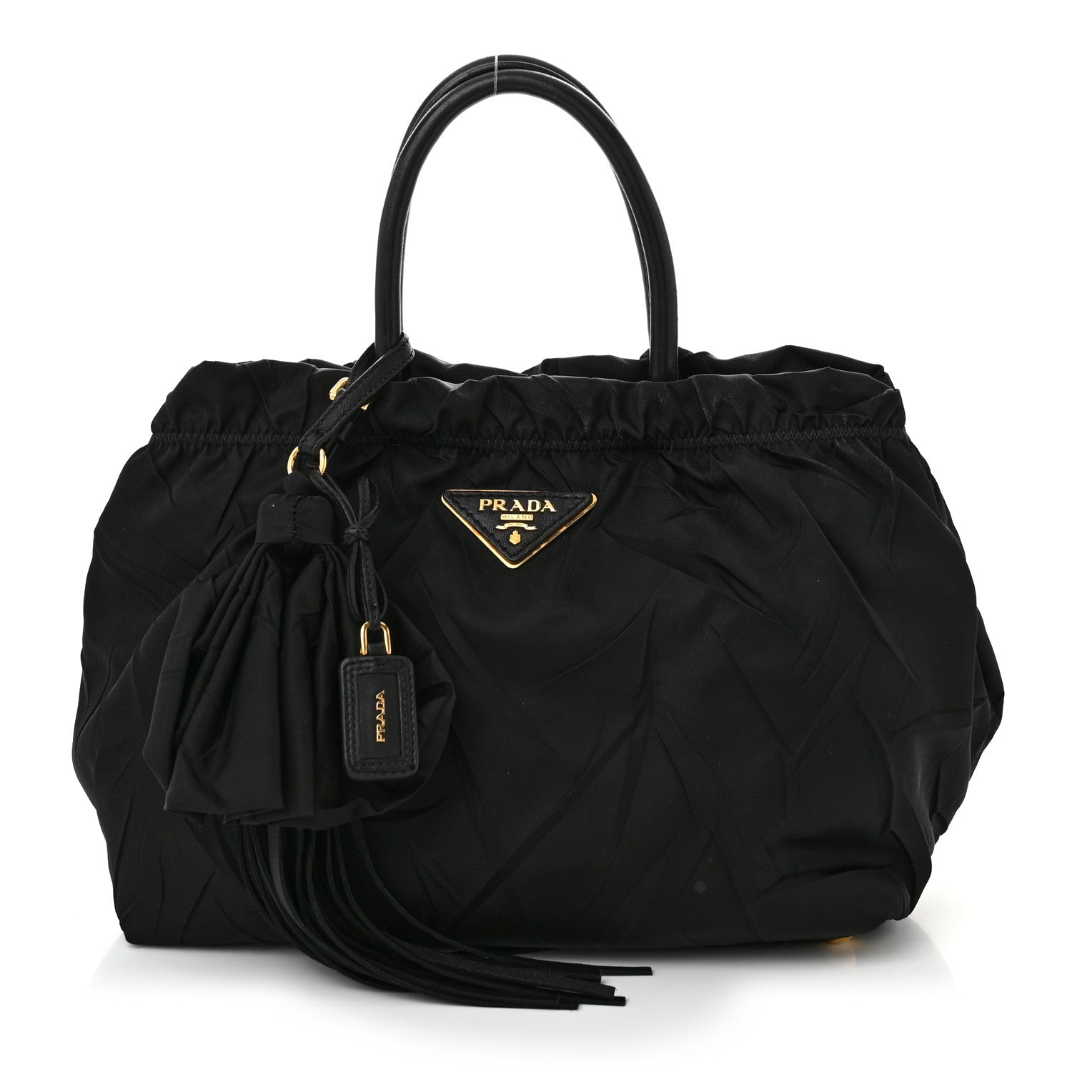Prada Tessuto Nylon Tassel Tote Black 1 of 11