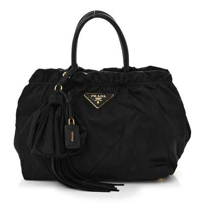Prada Tessuto Nylon Tassel Tote Black 1 of 11