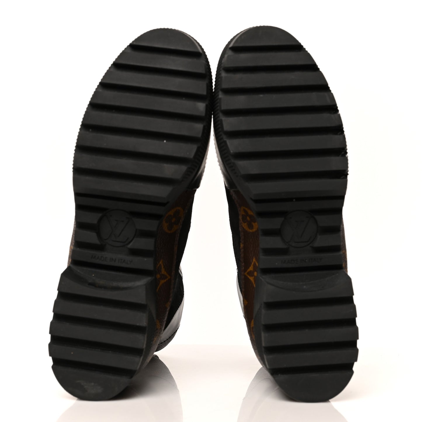 Suede Calfskin Monogram Laureate Platform Desert Boots 38 Black