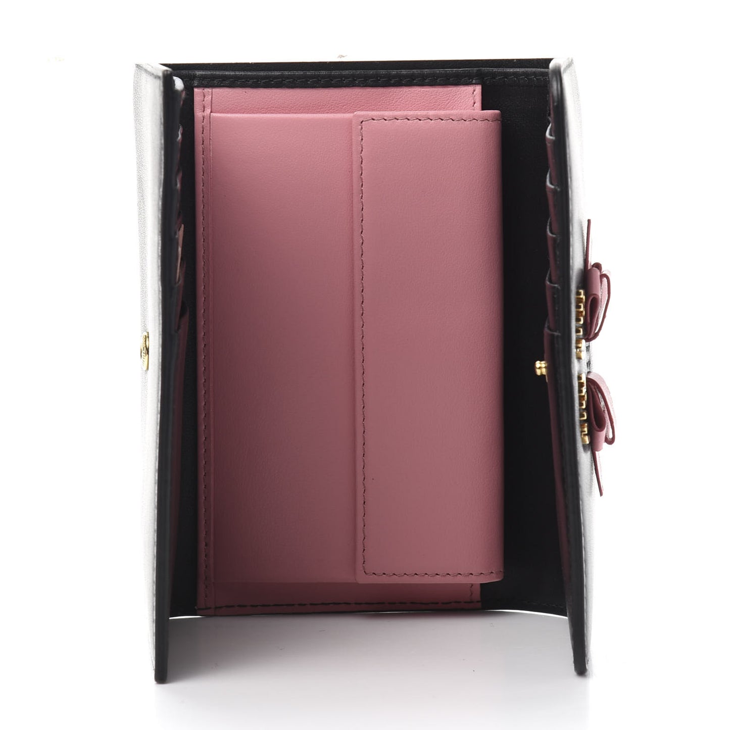 Soft Calf Bow Wallet Black Petalo