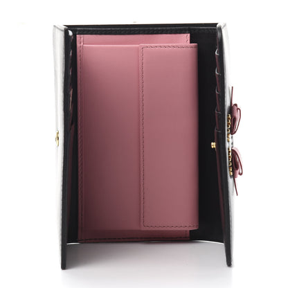 Miu Miu Soft Calf Bow Wallet Black Petalo 5 of 7