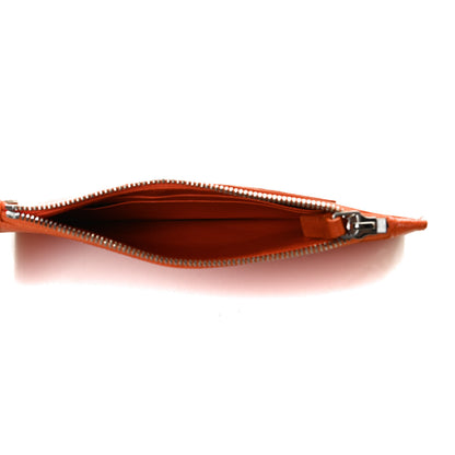 Balenciaga Grained Calfskin Logo Cash Passport Photo ID Zip Holder Fluo Orange Black 4 of 11