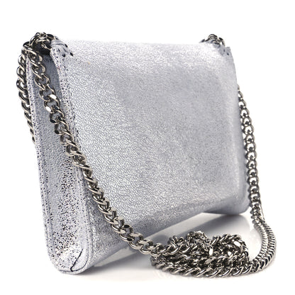 Stella McCartney Metallic Shaggy Deer Mini Falabella Crossbody Bag Silver 3 of 11