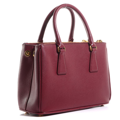 Prada Saffiano Lux Mini Double Zip Tote Cherry 3 of 11