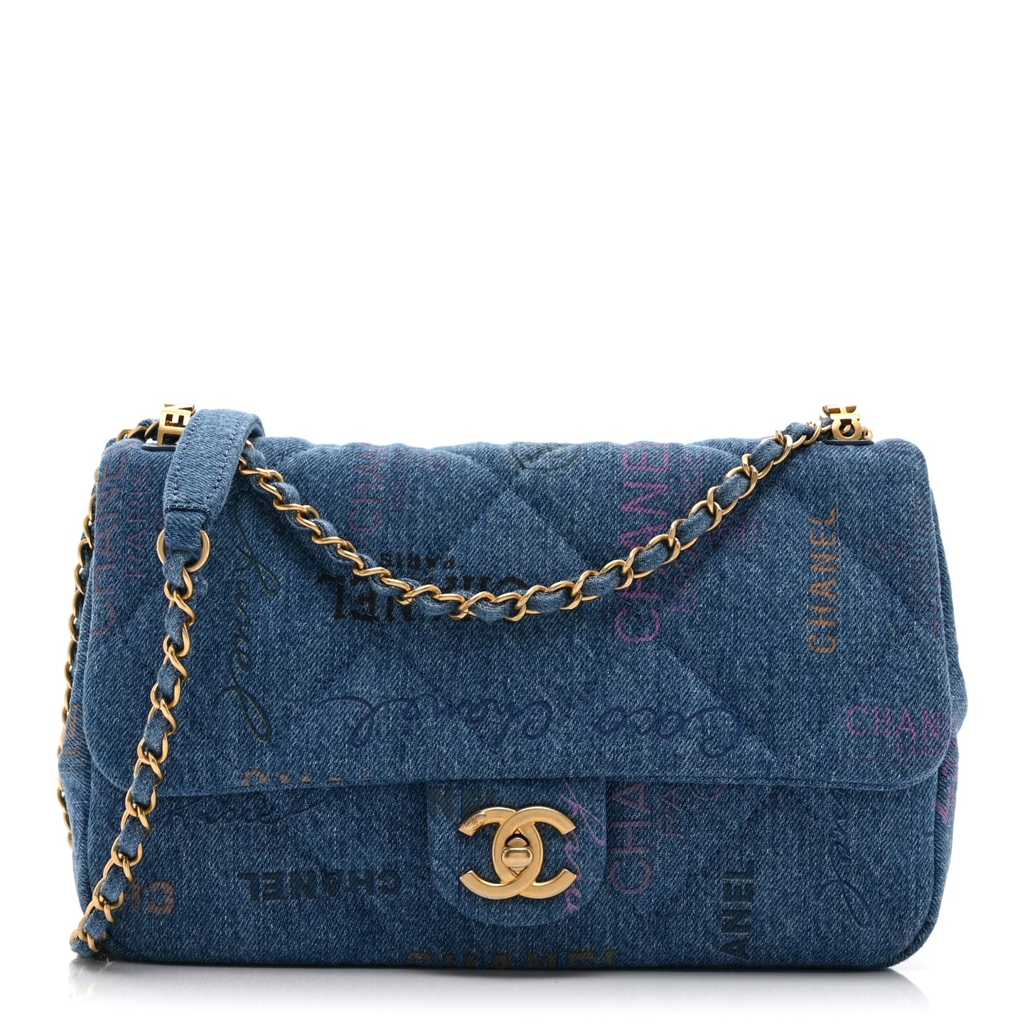 Denim Quilted Denim Large Mood Flap Blue Multicolor