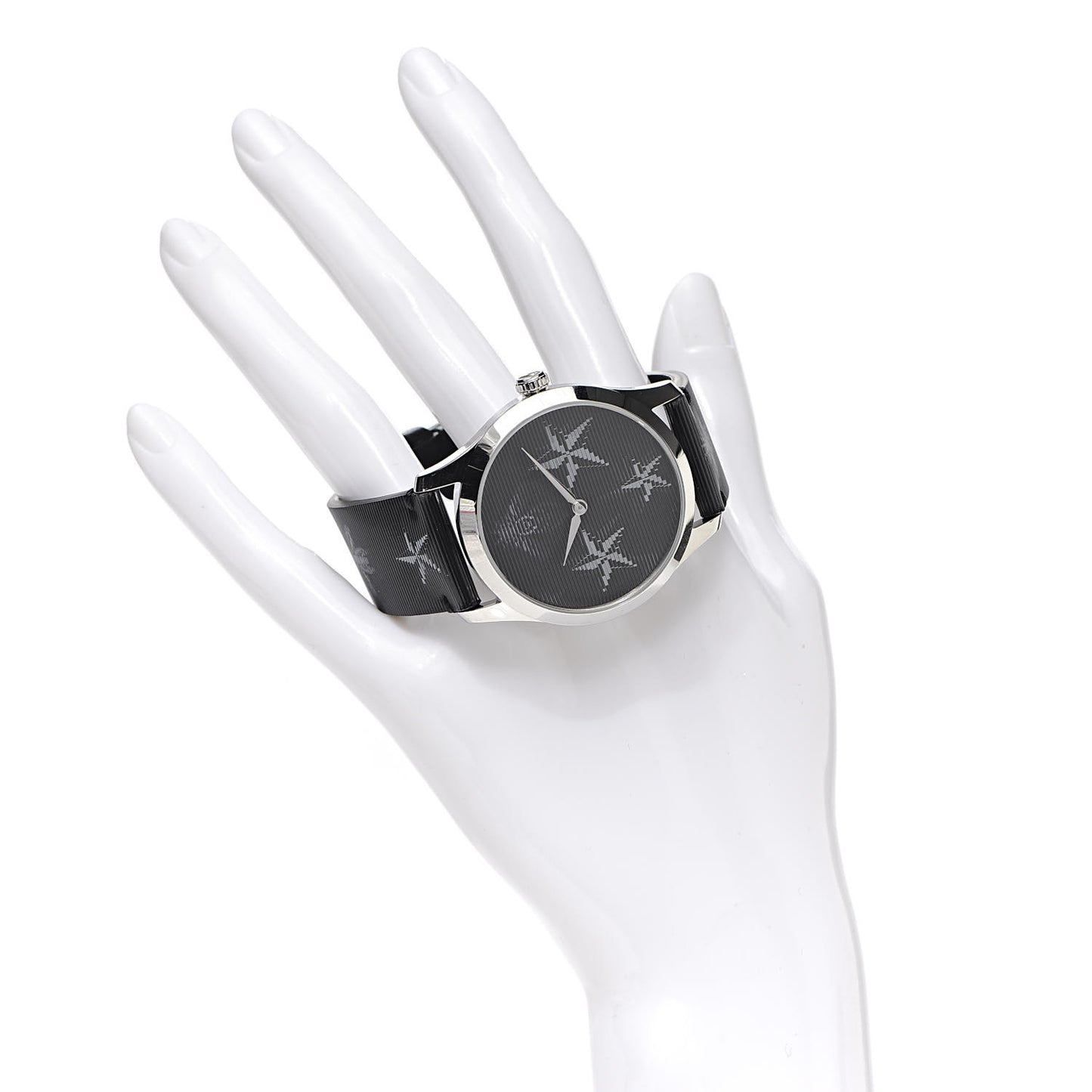 Stainless Steel Calfskin 38mm G-Timeless Bee Star Hologram Quartz Watch Black