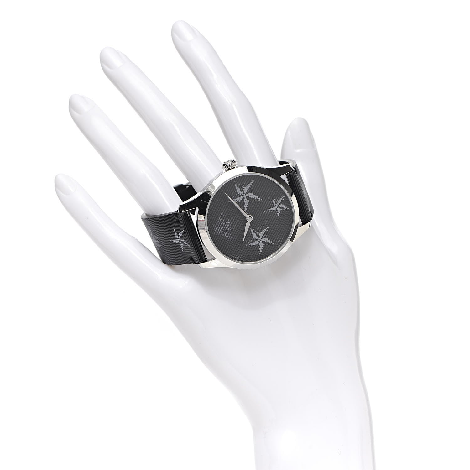 Gucci Stainless Steel Calfskin 38mm G-Timeless Bee Star Hologram Quartz Watch Black 2 of 6