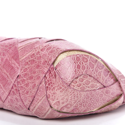 Nancy Gonzalez Crocodile Woven Shoulder Bag Pink 7 of 11