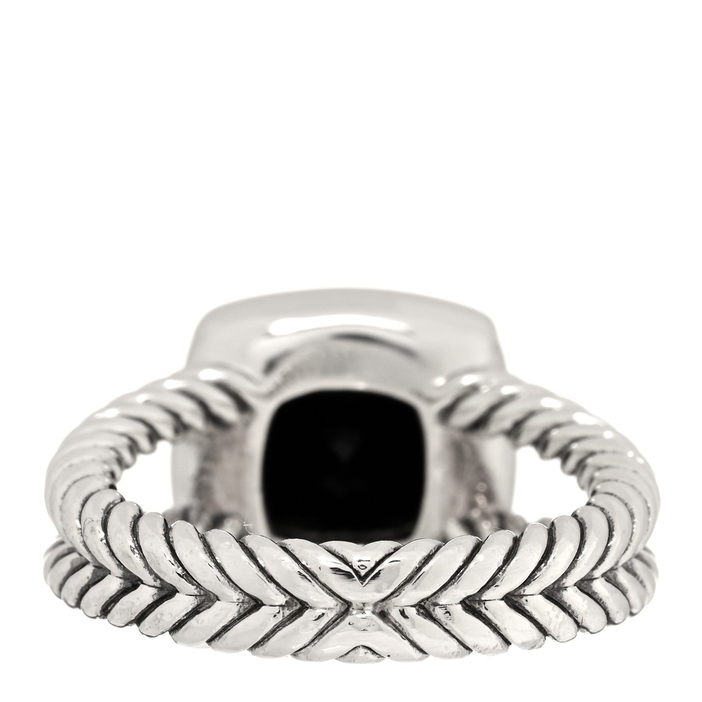 Sterling Silver Diamond Black Onyx 7mm Petite Albion Ring 48 4.5