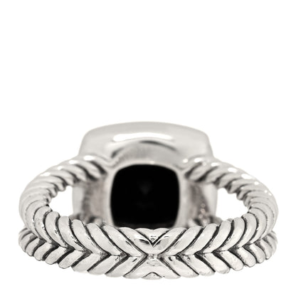 David Yurman Sterling Silver Diamond Black Onyx 7mm Petite Albion Ring 48 4.5 3 of 4