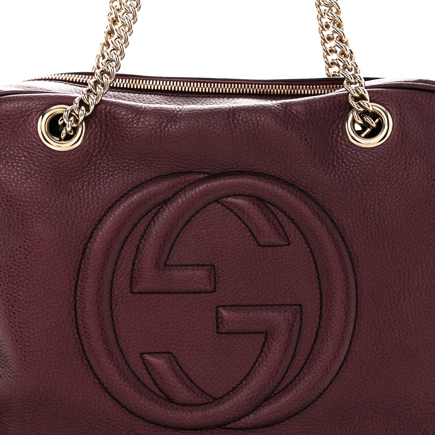 Gucci Metallic Cellarius Calfskin Medium Soho Bowler Classic Burgundy 8 of 14