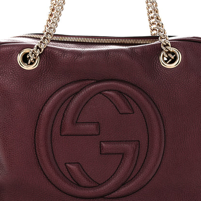 Gucci Metallic Cellarius Calfskin Medium Soho Bowler Classic Burgundy 8 of 14