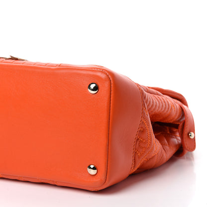 Versace Barocco Quilted Nappa Altea Vanitas Satchel Orange 7 of 10