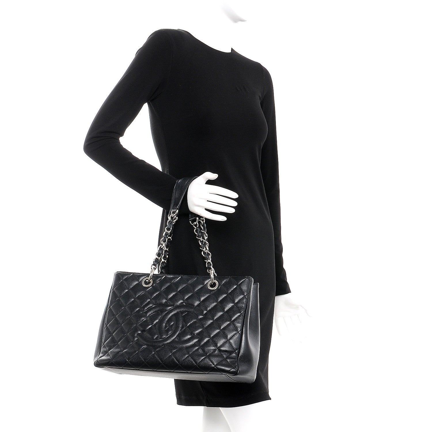 Chanel Caviar Quilted Grand Shopping Tote GST Black 2 of 15