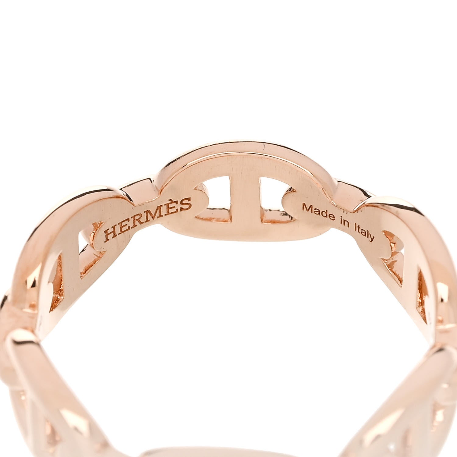 Hermes 18K Rose Gold PM Chaine d'Ancre Enchainee Ring 52 6 4 of 7